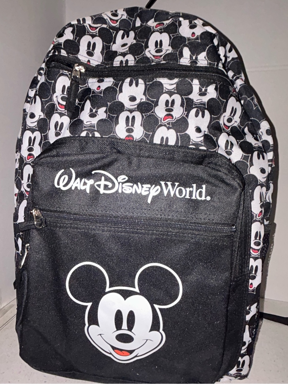 Disney Black and White Mickey Pattern Backpack